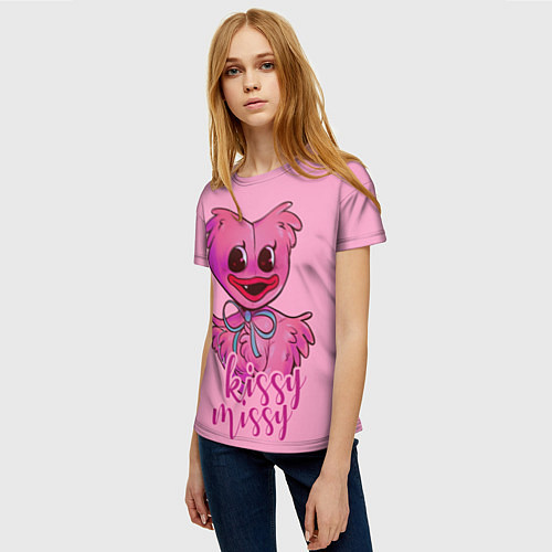 Женская футболка Pink Kissy Missy / 3D-принт – фото 3