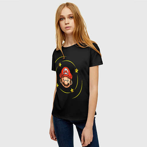 Женская футболка Звездочки вокруг Марио / 3D-принт – фото 3