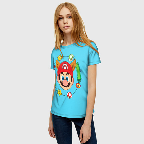 Женская футболка Марио с ушками / 3D-принт – фото 3