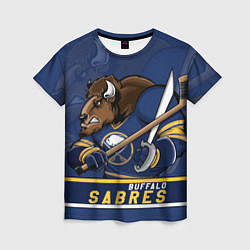 Футболка женская Баффало Сейберз, Buffalo Sabres, цвет: 3D-принт