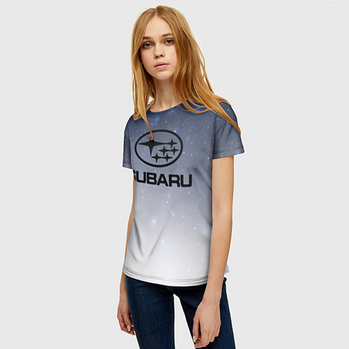 Женская футболка SUBARU авто, супер / 3D-принт – фото 3