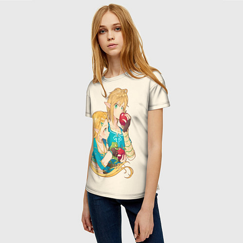 Женская футболка Линк и Зельда с яблоками / 3D-принт – фото 3