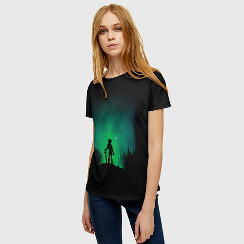 Женская футболка Линк на холме / 3D-принт – фото 3