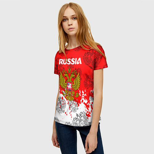 Женская футболка Russia Паттерн Гербов / 3D-принт – фото 3