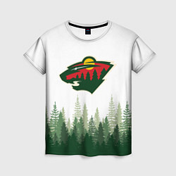 Футболка женская Minnesota Wild, Миннесота Уайлд Лес, цвет: 3D-принт