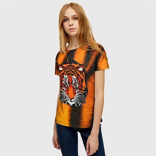 Женская футболка Tiger Head- / 3D-принт – фото 3
