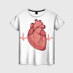 Футболка женская Анатомия сердца, цвет: 3D-принт