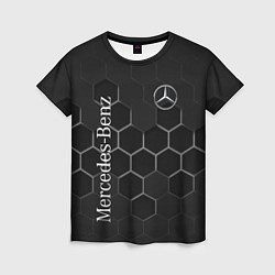 Футболка женская Mercedes-Benz black соты, цвет: 3D-принт