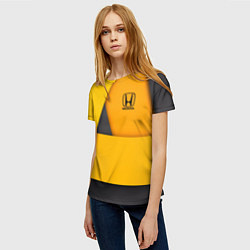Футболка женская Honda - Yellow, цвет: 3D-принт — фото 2