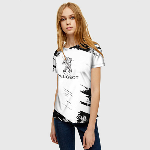 Женская футболка Peugeot Auto Бренд / 3D-принт – фото 3