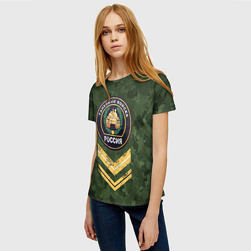 Женская футболка Эмблема Танковых Войск / 3D-принт – фото 3