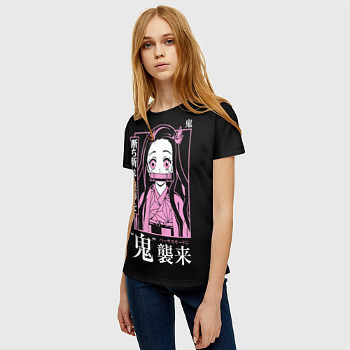 Женская футболка Клинок, рассекающий демонов - Незуко Камадо / 3D-принт – фото 3