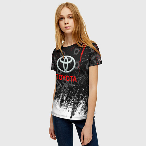 Женская футболка Toyota следы от пуль / 3D-принт – фото 3