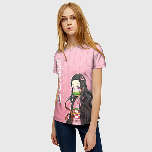 Женская футболка НЕДЗУКО DEMON SLAYER КЛИНОК / 3D-принт – фото 3