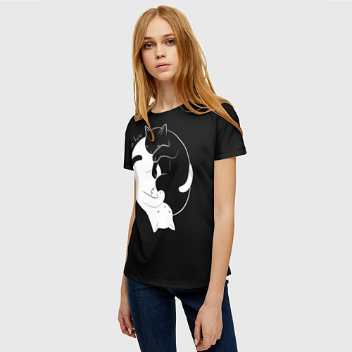 Женская футболка Бесконечная любовь Endless kitty love / 3D-принт – фото 3