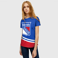 Футболка женская New York Rangers Нью Йорк Рейнджерс, цвет: 3D-принт — фото 2