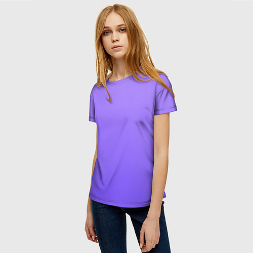 Женская футболка Красивый фиолетовый светлый градиент / 3D-принт – фото 3