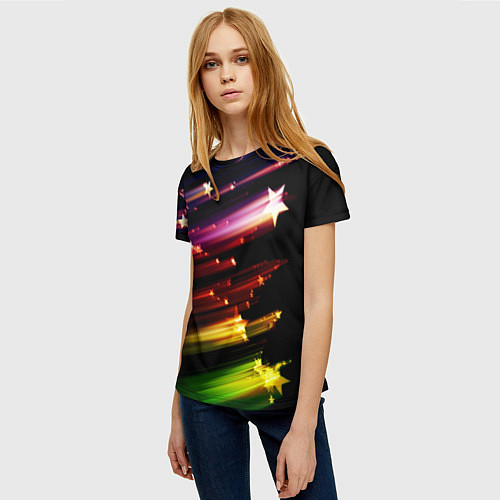 Женская футболка Полет звезды / 3D-принт – фото 3