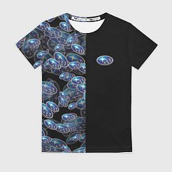 Футболка женская SUBARU HALF PATTERN LOGO, цвет: 3D-принт