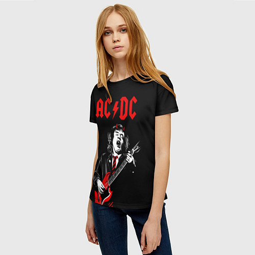 Женская футболка AC DC Ангус Янг гитарист / 3D-принт – фото 3