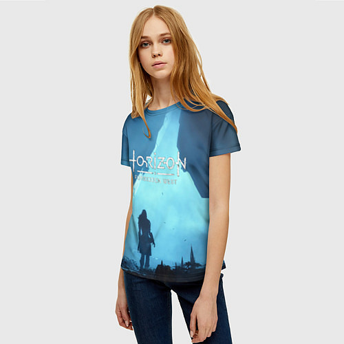 Женская футболка Horizon Forbidden West - таинственная неизвестност / 3D-принт – фото 3