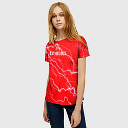 Футболка женская Arsenal арсенал молнии, цвет: 3D-принт — фото 2