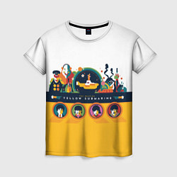 Футболка женская Yellow Submarine Мультфильм 3D, цвет: 3D-принт