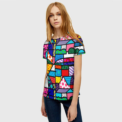 Женская футболка Ромеро Бритто красочный узор / 3D-принт – фото 3