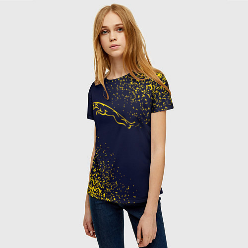 Женская футболка ЯГУАР - Контур - Арт / 3D-принт – фото 3