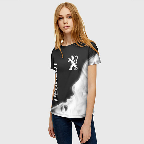 Женская футболка PEUGEOT - Огненный Лев / 3D-принт – фото 3