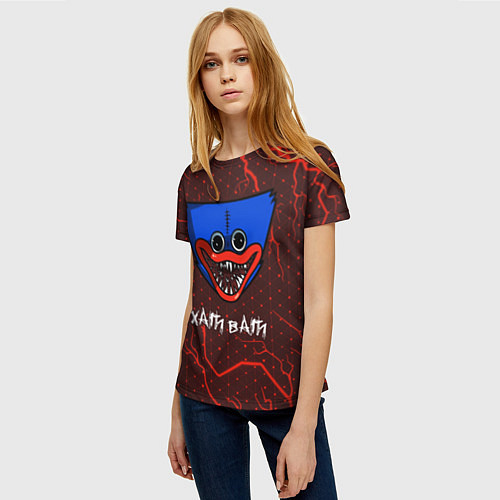 Женская футболка ХАГИ ВАГИ Молнии 4 / 3D-принт – фото 3