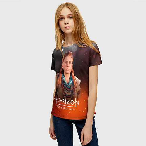 Женская футболка Horizon Fire Aloy / 3D-принт – фото 3