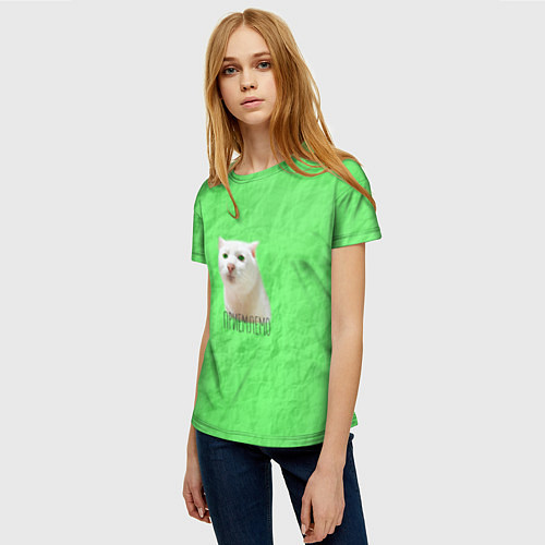 Женская футболка Приемлемо кот мем / 3D-принт – фото 3