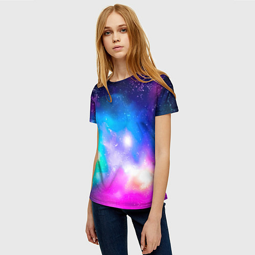 Женская футболка Colorful Space Космос / 3D-принт – фото 3