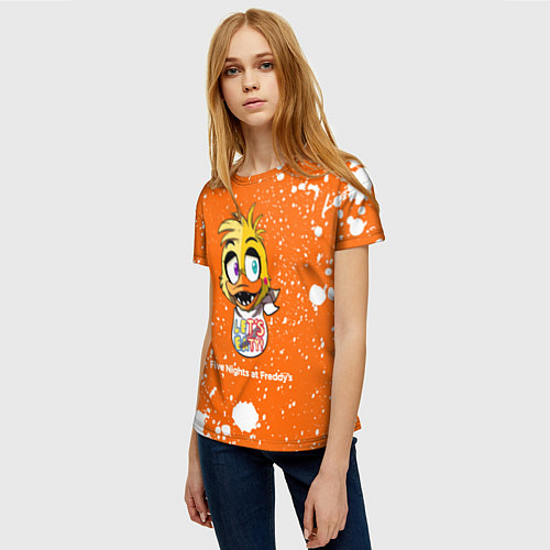 Женская футболка ФНАФ - ЧИКА Краска / 3D-принт – фото 3