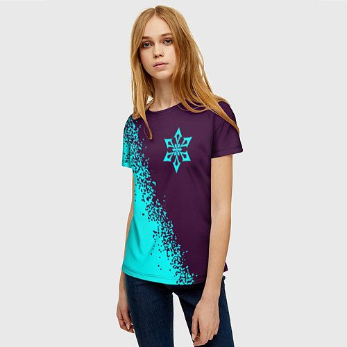 Женская футболка ГЕНШИН ИМПАКТ - КРИО Арт / 3D-принт – фото 3