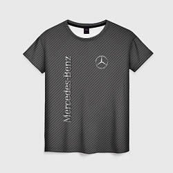 Футболка женская Mercedes карбоновые полосы, цвет: 3D-принт