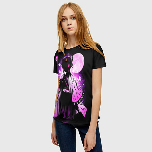 Женская футболка Шинобу Кочо силуэт Клинок рассекающего демона / 3D-принт – фото 3
