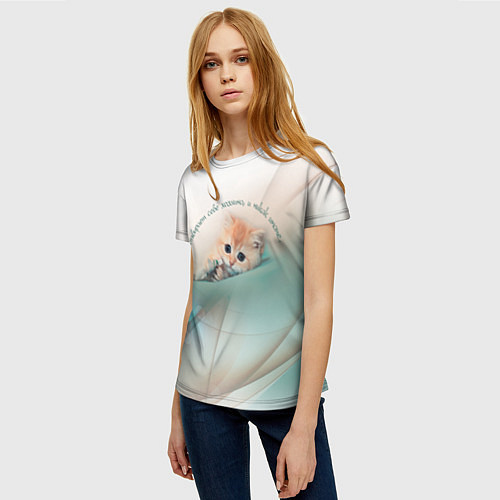 Женская футболка Кошка выбирает себе хозяина, и никак иначе / 3D-принт – фото 3