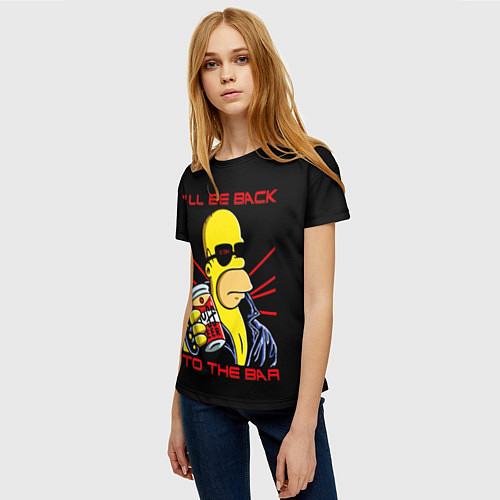 Женская футболка Гомер Ill Be Back to the bar Симпсоны / 3D-принт – фото 3