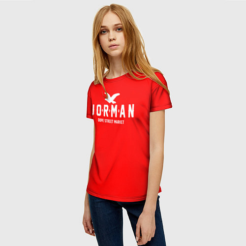 Женская футболка Узор Red Jorman Air Dope Street Market / 3D-принт – фото 3