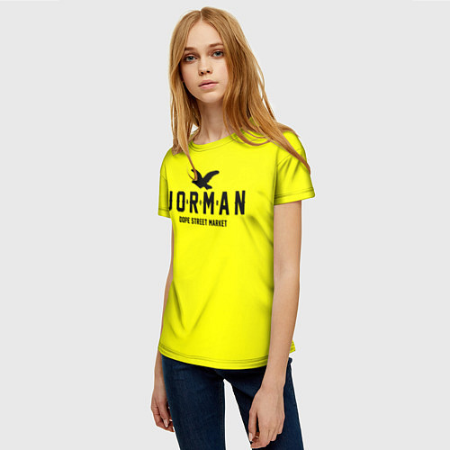 Женская футболка Узор Yellow Jorman Air Dope Street Market / 3D-принт – фото 3