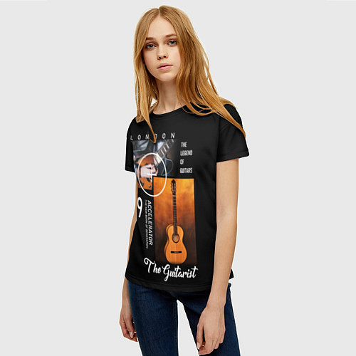 Женская футболка Гитара гитариста / 3D-принт – фото 3