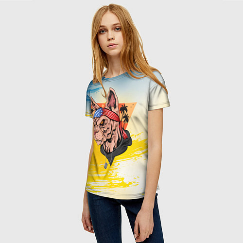 Женская футболка Сфинктус / 3D-принт – фото 3