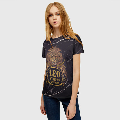 Женская футболка LEO! / 3D-принт – фото 3
