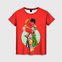 Футболка женская Объятия Луффи чиби Ван Пис, цвет: 3D-принт