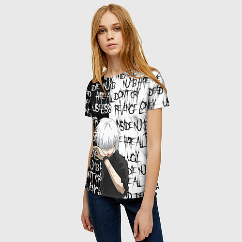 Женская футболка КАНЕКИ КЕН ZXC MODE / 3D-принт – фото 3