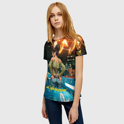 Женская футболка Panam сзади Cyberpunk2077 / 3D-принт – фото 3