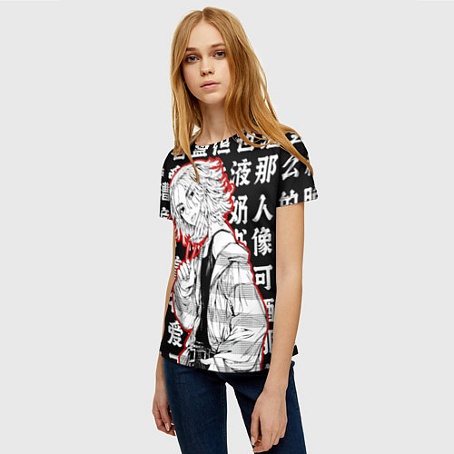 Женская футболка Майки и иероглифы Токийские мстители / 3D-принт – фото 3