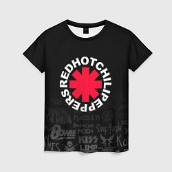 Футболка женская Red Hot Chili Peppers Логотипы рок групп, цвет: 3D-принт